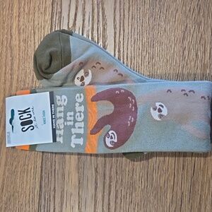 NWT SOCK IT TO ME KNEE HIGH SOCKS SLOTH DESIGN.   #7247